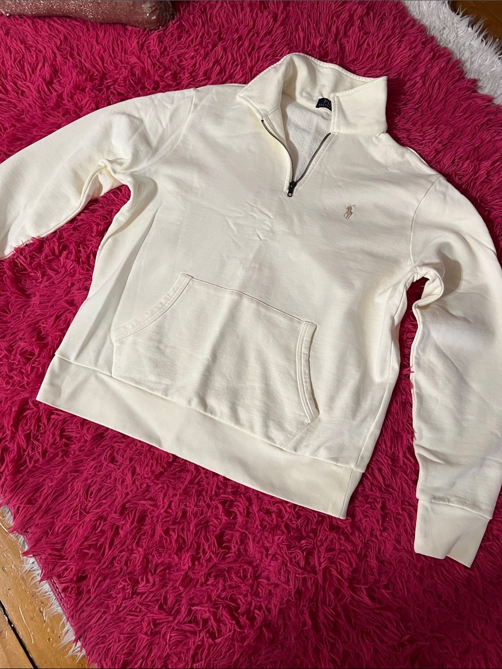 Polo by Ralph Lauren Cream Quarter-Zip Pullover